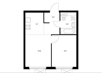 Продается двухкомнатная квартира, 34.2 м2, Котельники