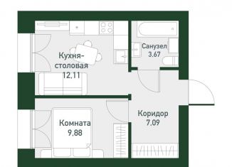 Продажа 1-комнатной квартиры, 33 м2, Екатеринбург, Ленинский район