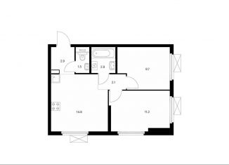 2-комнатная квартира на продажу, 45.1 м2, Котельники, ЖК Кузьминский Лес