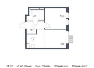 Продам однокомнатную квартиру, 34.3 м2, Московская область