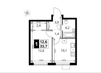 Продается однокомнатная квартира, 33.7 м2, Москва, жилой комплекс 1-й Ясеневский, 2