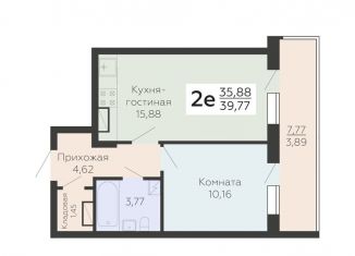 2-комнатная квартира на продажу, 39.8 м2, Воронеж