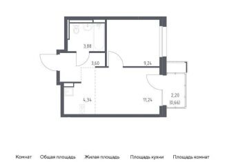 Однокомнатная квартира на продажу, 33 м2, Московская область, жилой комплекс Прибрежный Парк, 10.2