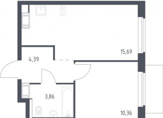 Продажа 1-комнатной квартиры, 34.3 м2, Виллозское городское поселение