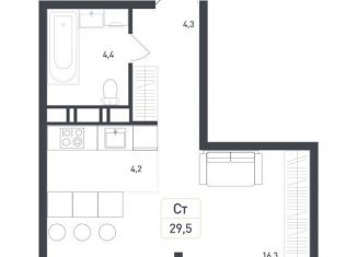 Продаю квартиру студию, 29.2 м2, Московская область, жилой квартал Новая Щербинка, 18