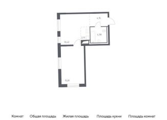 1-комнатная квартира на продажу, 40.1 м2, деревня Лаголово, жилой комплекс Квартал Лаголово, 2