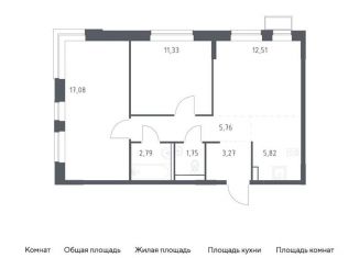 Продается 2-комнатная квартира, 60.3 м2, Московская область