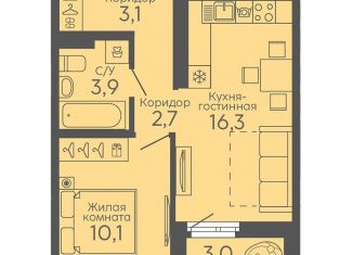 Продам 1-комнатную квартиру, 37.6 м2, Екатеринбург, Новосинарский бульвар, 6