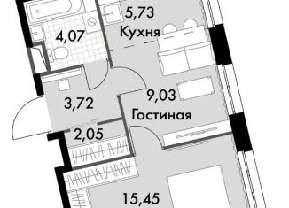 1-комнатная квартира на продажу, 40.1 м2, Москва, жилой комплекс Движение. Говорово, к1