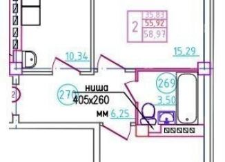 Продажа двухкомнатной квартиры, 59 м2, Ростовская область, переулок Бродского, 10