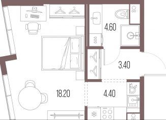 Продается квартира студия, 30.6 м2, Москва, район Левобережный