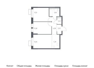 Продам 2-комнатную квартиру, 55.5 м2, посёлок Жилино-1