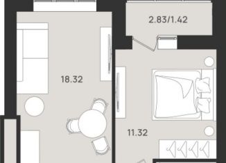 Продам 1-комнатную квартиру, 38.5 м2, Калининградская область