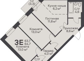 3-ком. квартира на продажу, 64.7 м2, Пермь