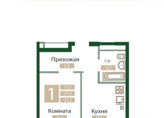 Продается однокомнатная квартира, 31.2 м2, Крым