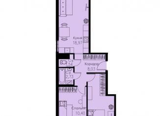 2-комнатная квартира на продажу, 59 м2, Кудрово, проспект Строителей, 1к2