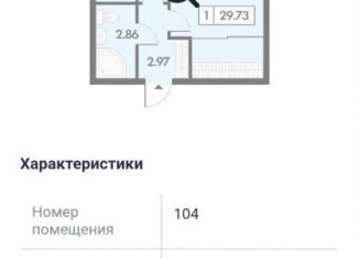 1-комнатная квартира на продажу, 29.7 м2, село Дядьково, ЖК Окские просторы