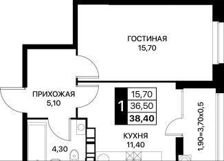 Продаю однокомнатную квартиру, 38.4 м2, Ростовская область