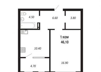 Продажа 1-комнатной квартиры, 46.1 м2, Омская область, Парк-квартал Королёв, 3