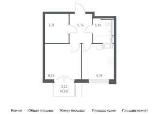 Однокомнатная квартира на продажу, 36.8 м2, посёлок Мирный, жилой комплекс Томилино Парк, к5.4
