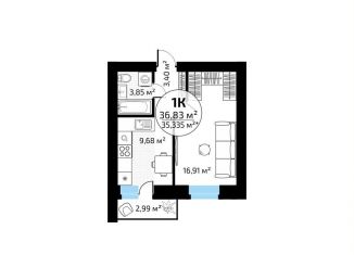 Однокомнатная квартира на продажу, 36.8 м2, Самара, метро Юнгородок