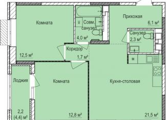 Продажа 2-ком. квартиры, 60.9 м2, Ижевск