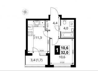 Продаю 1-комнатную квартиру, 32 м2, поселение Мосрентген