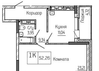 Продам 1-ком. квартиру, 52.3 м2, Новосибирск, Ипподромская улица, 1С