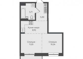 Однокомнатная квартира на продажу, 46 м2, Иркутская область, улица Касьянова, 1А