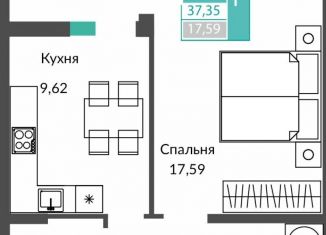 Продается однокомнатная квартира, 37.4 м2, Крым