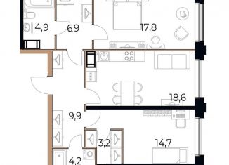 Продам 2-комнатную квартиру, 79.6 м2, Череповец