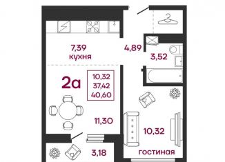 Продаю 2-комнатную квартиру, 40.6 м2, Пенза, Железнодорожный район, улица Баталина, 31