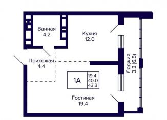 Продается 1-ком. квартира, 43.3 м2, Новосибирск, метро Золотая Нива, улица Фрунзе, с1