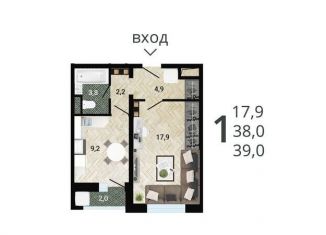 Продам 1-комнатную квартиру, 39 м2, Воронежская область