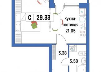 Продажа квартиры студии, 29.3 м2, Мурино, ЖК Урбанист