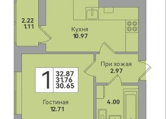 Однокомнатная квартира на продажу, 32.9 м2, Калининград