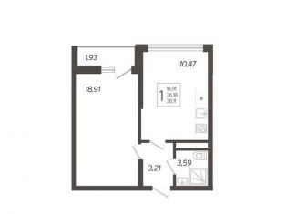 Продажа 1-комнатной квартиры, 38.1 м2, Сочи, микрорайон Бытха