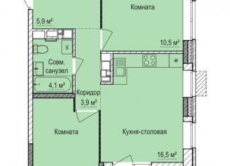 Продается 2-ком. квартира, 51.8 м2, Ижевск, ЖК Покровский