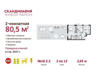 Продается 2-ком. квартира, 80.5 м2, Москва