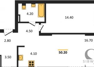 Продается 1-ком. квартира, 50.2 м2, Новосибирск, Дзержинский район