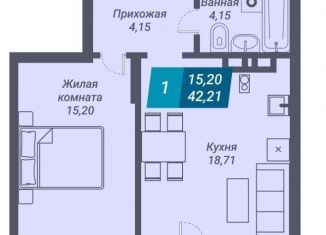 Продам 1-комнатную квартиру, 42.2 м2, Новосибирск, Дзержинский район, улица Королёва, 19