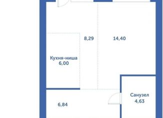 Продам однокомнатную квартиру, 40.2 м2, Новосибирская область, автодорога № 11