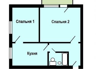 Двухкомнатная квартира в аренду, 42 м2, Москва, улица Фабрициуса, улица Фабрициуса