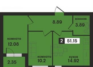 2-комнатная квартира на продажу, 51.2 м2, Владимирская область