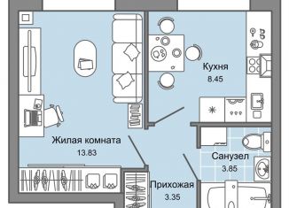 Продаю 1-комнатную квартиру, 30 м2, Ульяновск, Заволжский район, проспект Авиастроителей, 26