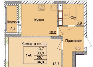 Продается 1-комнатная квартира, 35.1 м2, Нижний Новгород, метро Московская, 1-я Оранжерейная улица, 16