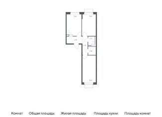 Продается двухкомнатная квартира, 56.7 м2, посёлок Мирный, жилой комплекс Томилино Парк, к6.1