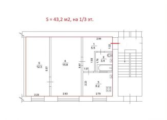 Продам 2-ком. квартиру, 43.2 м2, Евпатория, улица Казаса, 13