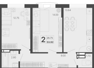 Продаю двухкомнатную квартиру, 53.9 м2, Сочи, микрорайон КСМ