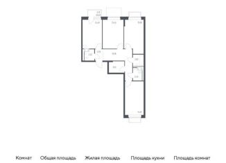 Продается 3-комнатная квартира, 78.4 м2, посёлок Мирный, жилой комплекс Томилино Парк, к6.1